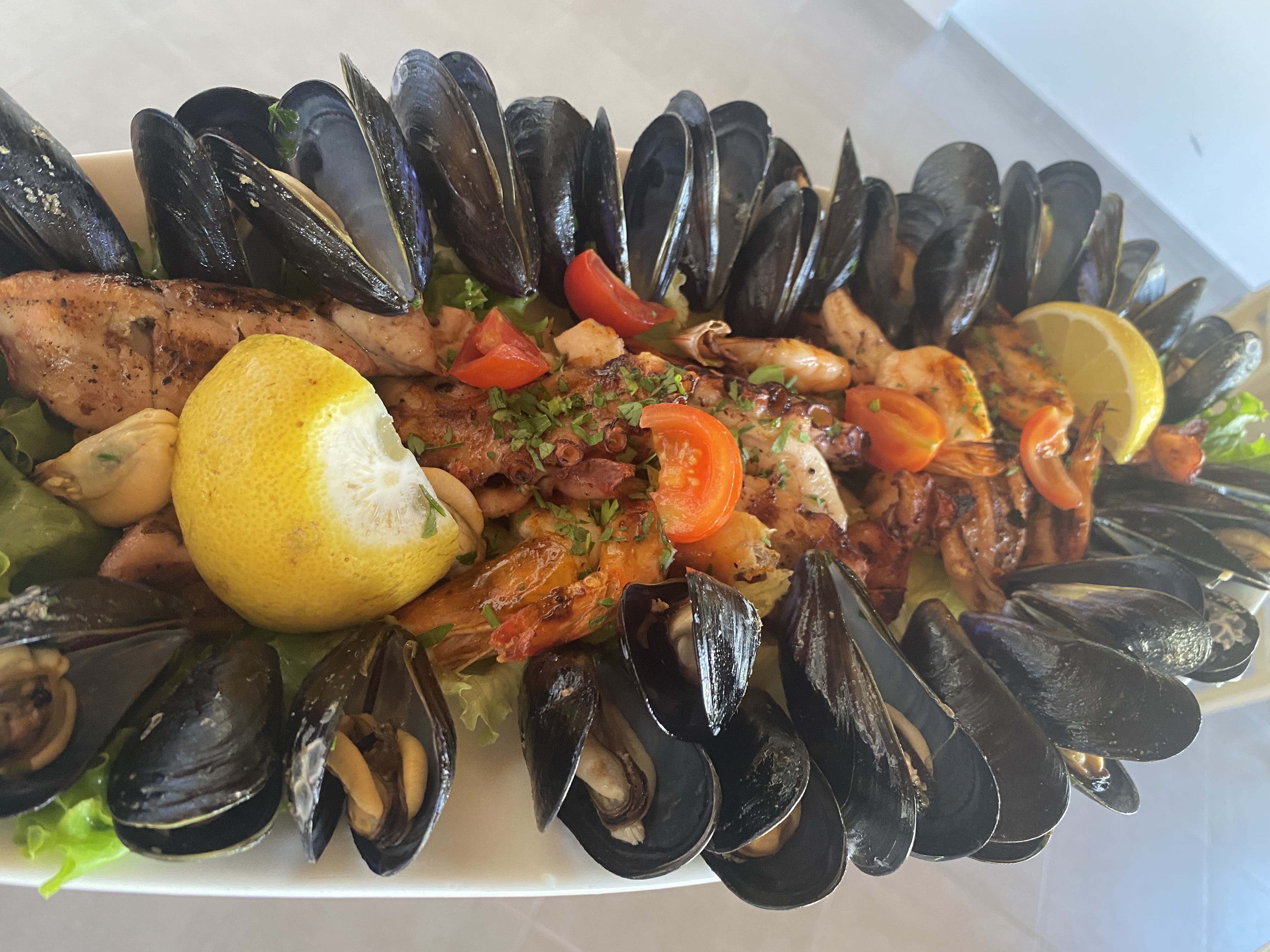 Seafood pasta served at Ujvara Restaurant